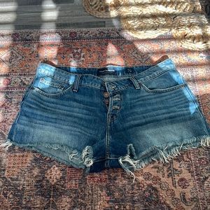 Lucky Brand Button Fly Frayed Hem Denim Shorts